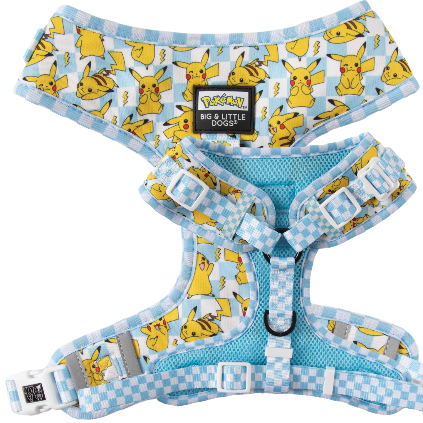 ADJUSTABLE DOG HARNESS (WITH NECK CLIP): Pokémon Collection - Pikachu
