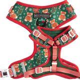 ADJUSTABLE DOG HARNESS (WITH NECK CLIP): A Beary Merry Christmas
