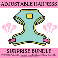 SURPRISE BUNDLE: Adjustable Harness + Leash + Poop Bag Holder (NON-RETURNABLE)