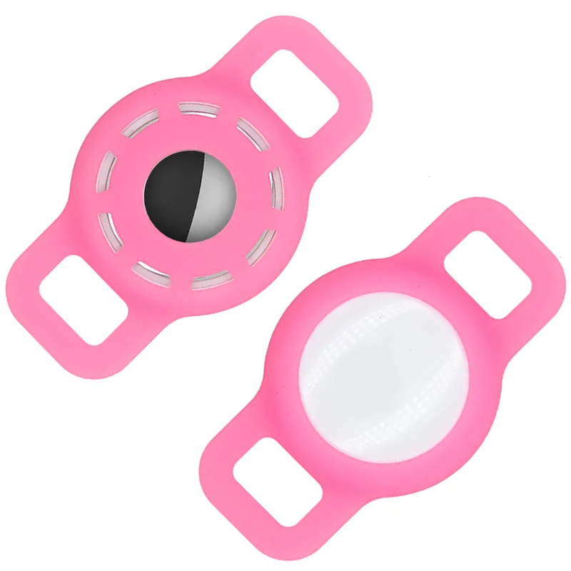 AirTag Holder | Harness or Collar Mounted (XS/S Size) | Glow-in-the-Dark Pink