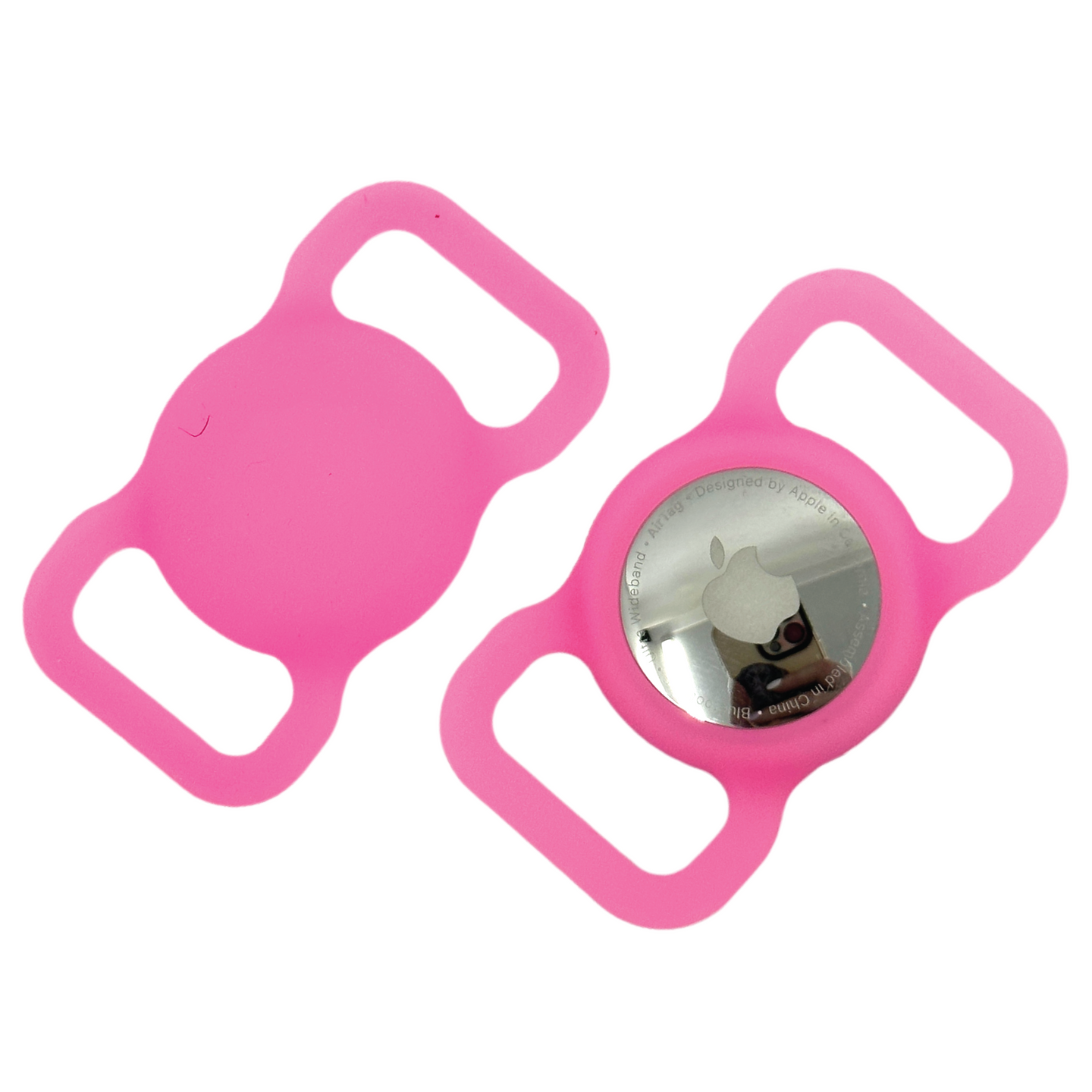 AirTag Holder | Harness or Collar Mounted (M/L Size) | Glow-in-the-Dark Pink