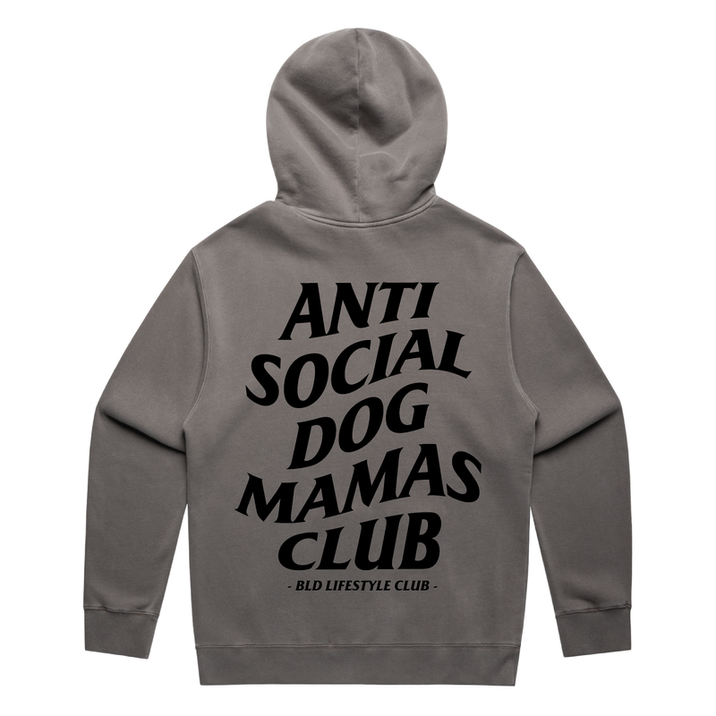 BLD LIFESTYLE CLUB HOODIE (Unisex Sizing): "Anti Social Dog Mamas Club" (Digital Printing) (NEW!)