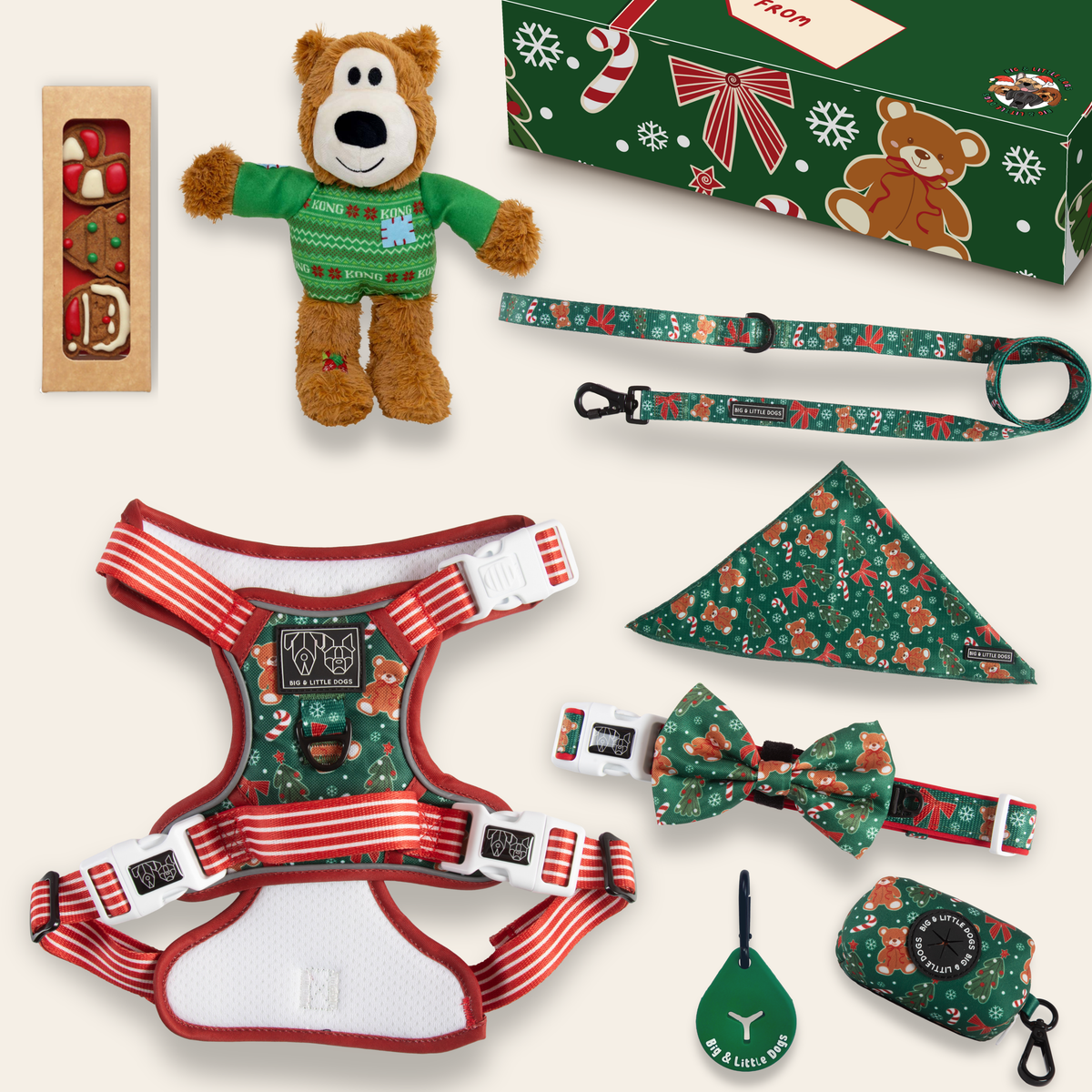 CHRISTMAS EXTRAVAGANZA BOX: "A Beary Merry Christmas" (All-Rounder Harness & Collar)