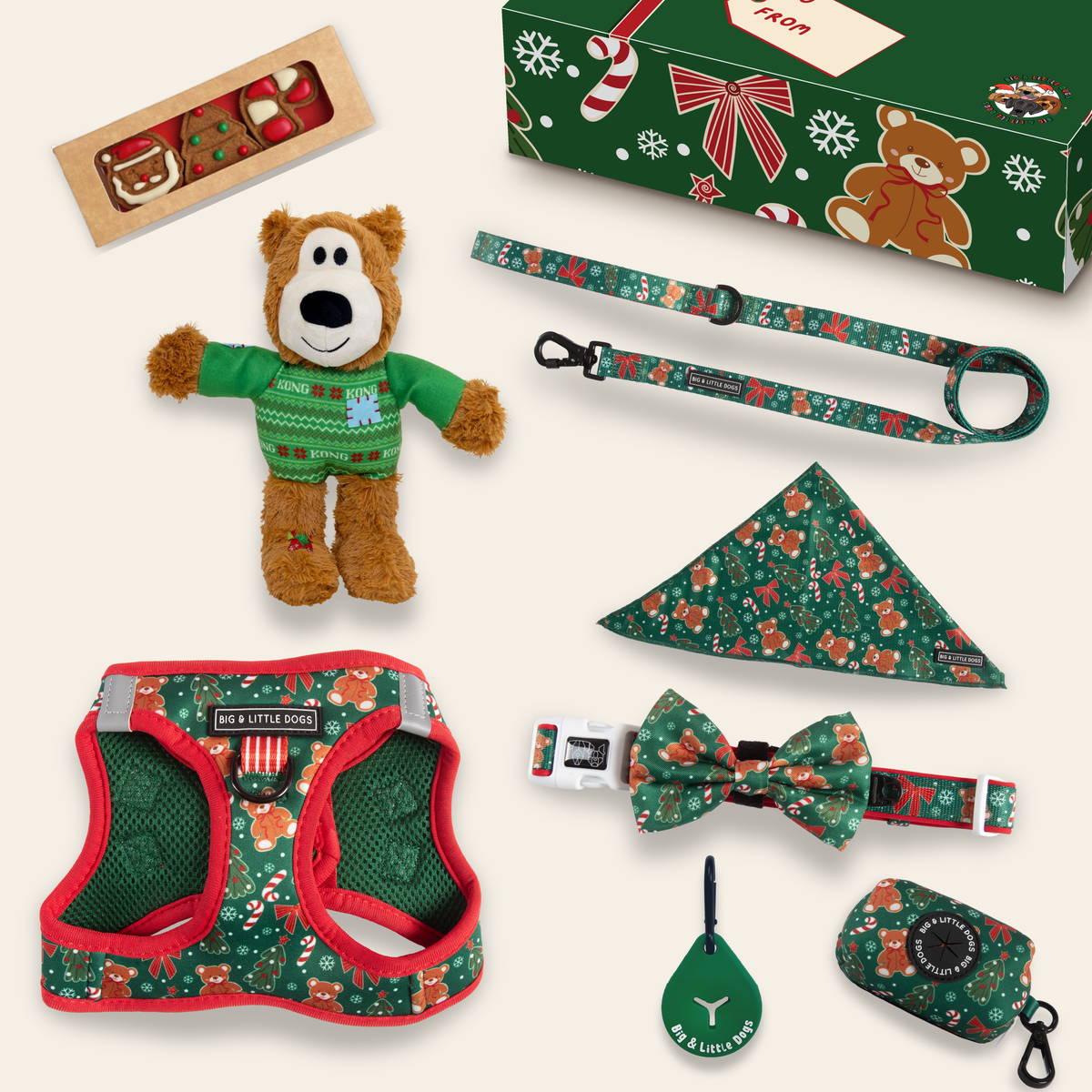 CHRISTMAS EXTRAVAGANZA BOX: "A Beary Merry Christmas" (Step-In Harness & Collar)