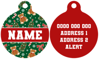Pet ID Tag | A Beary Merry Christmas (Red)