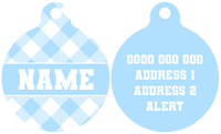 Pet ID Tag | Blueberry Gingham