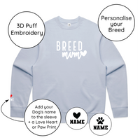 BLD LIFESTYLE CLUB CREW: "Breed Mum" | Powder Blue (3D Puff Embroidery)