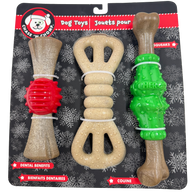 CAITEC: Three Pack Festive Dura Flex Dog Chew Toy