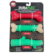 CAITEC: Three Pack Festive Dura Flex Flavoured Dog Chew Toy (Dogs Up to 20kg)