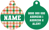 Pet ID Tag | Candy Lane Plaid (Green)
