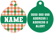Pet ID Tag | Candy Lane Plaid (Green)