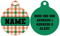 Pet ID Tag | Candy Lane Plaid (Green)