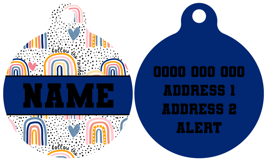 Pet ID Tag | Chasing Rainbows (Blue)