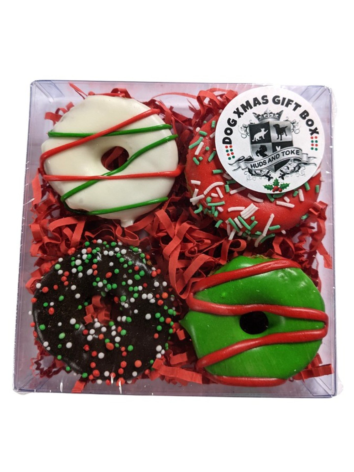 DOG TREATS | Huds and Toke: Mixed: Donut Box | Christmas | 4 Pces (in GIFT BOX)