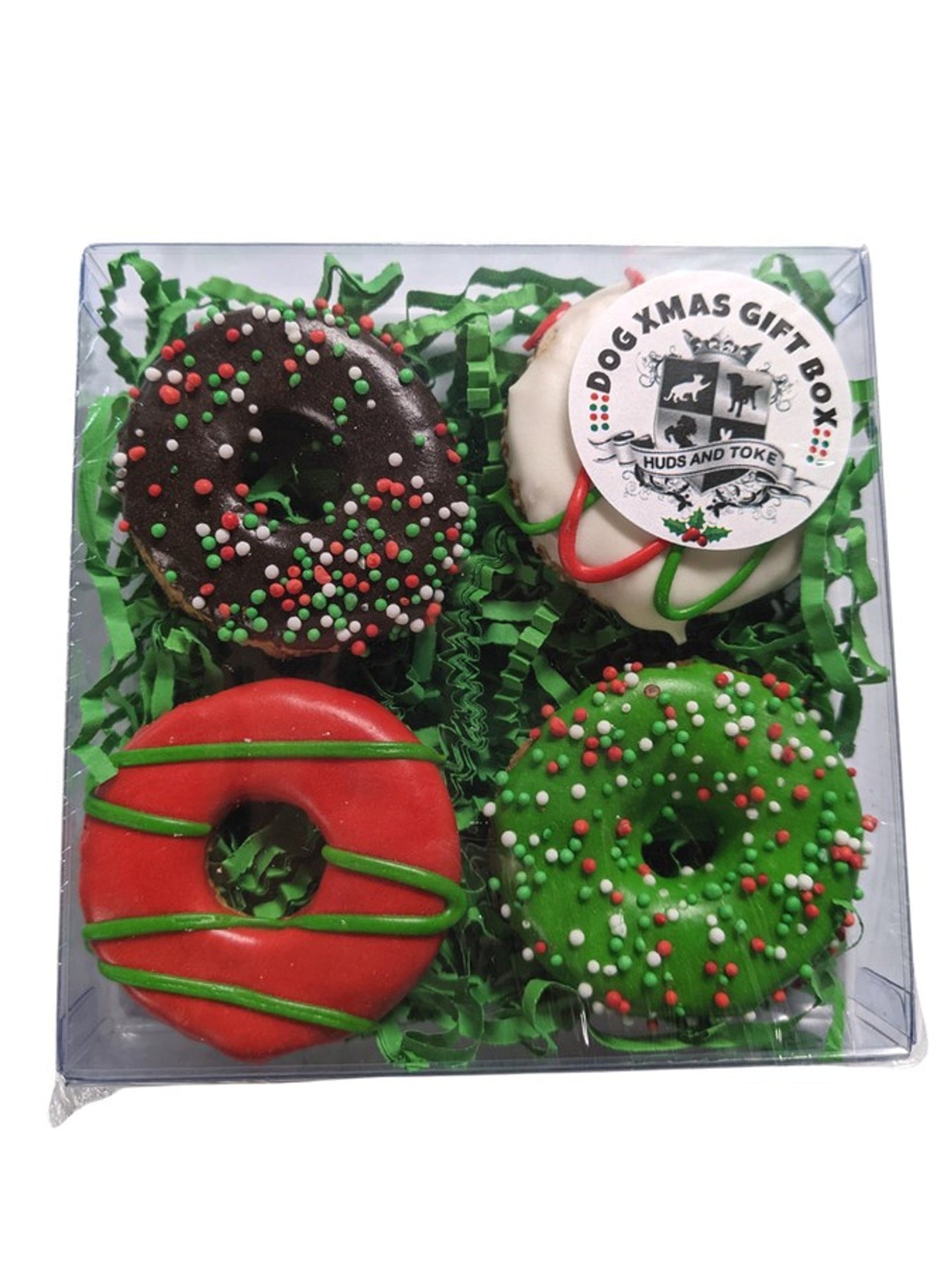DOG TREATS | Huds and Toke: Mixed: Donut Box | Christmas | 4 Pces (in GIFT BOX)
