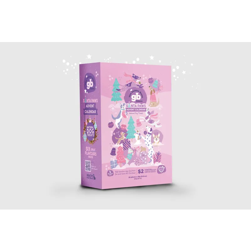 DOG TREATS | Golden Bone Bakery: PINK Christmas Advent Calendar with Dog Treats & Surprise