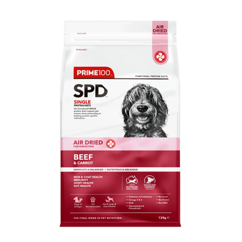 DOG FOOD: Prime100 SPD Air Beef & Carrot 120g