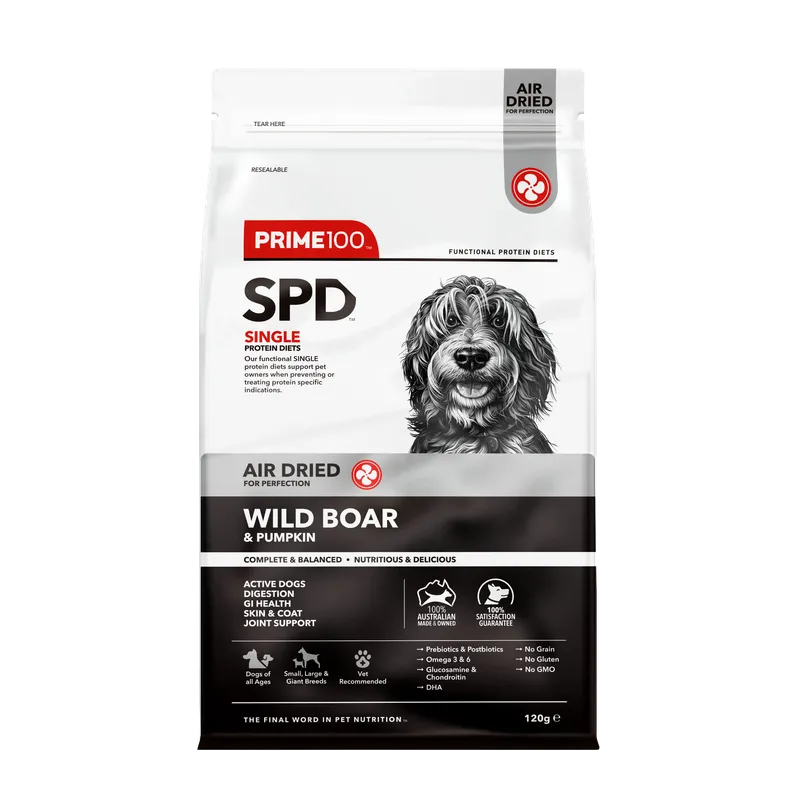 DOG FOOD | Prime100: SPD Wild Boar & Pumpkin Air Dried 120g