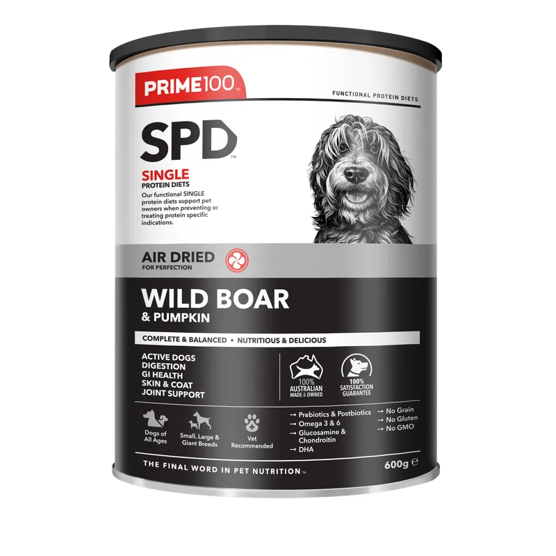 DOG FOOD | Prime100: SPD Wild Boar & Pumpkin Air Dried 600g