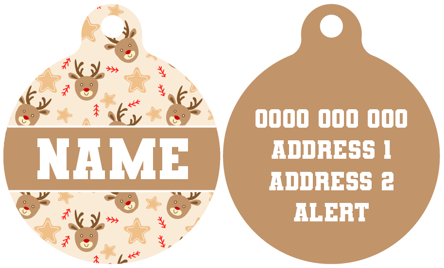 Pet ID Tag | Dashing Through The Stars (Brown)