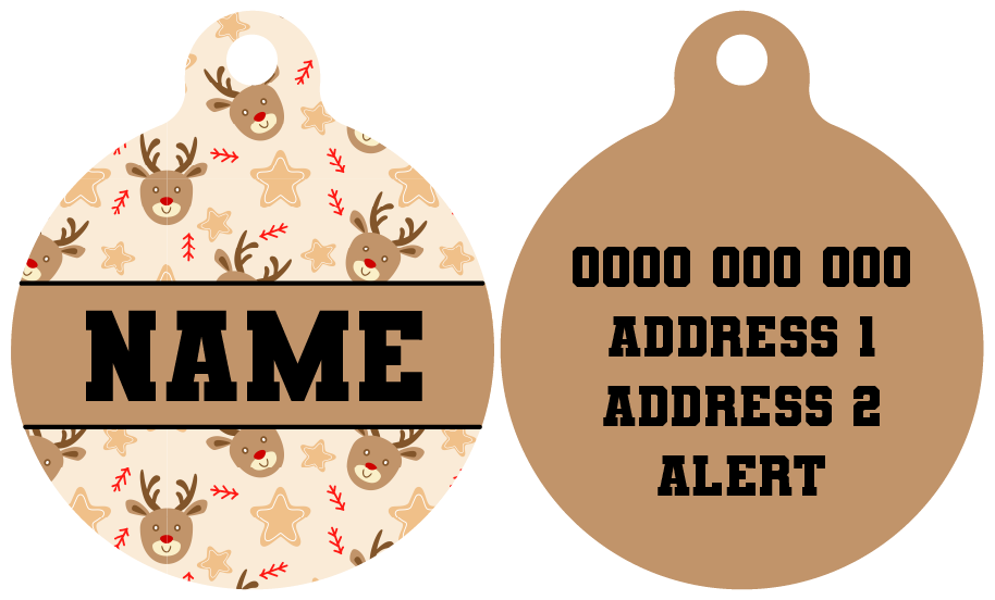 Pet ID Tag | Dashing Through The Stars (Brown)