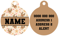 Pet ID Tag | Dashing Through The Stars (Brown)