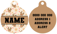 Pet ID Tag | Dashing Through The Stars (Brown)