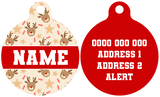 Pet ID Tag | Dashing Through The Stars (Red)