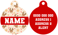 Pet ID Tag | Dashing Through The Stars (Red)