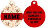 Pet ID Tag | Dashing Through The Stars (Red)