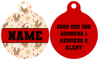 Pet ID Tag | Dashing Through The Stars (Red)