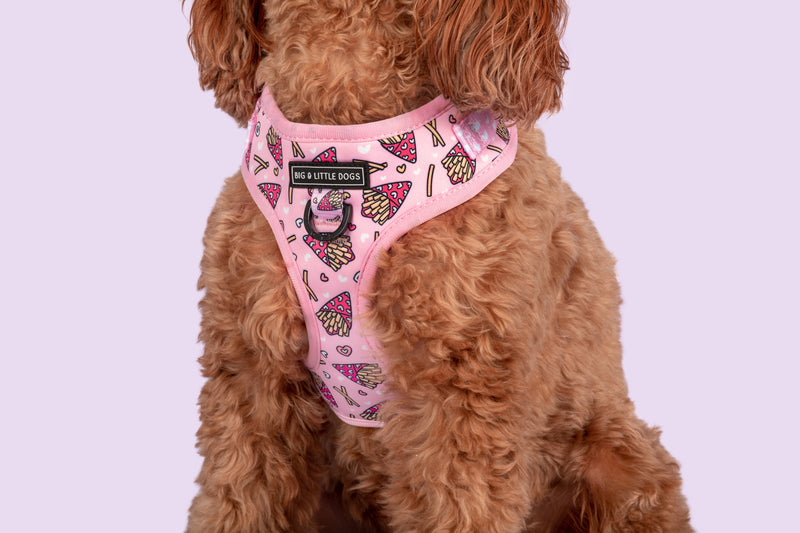 Adjustable Dog Harness Fries Before Guys Hot Chips Pink