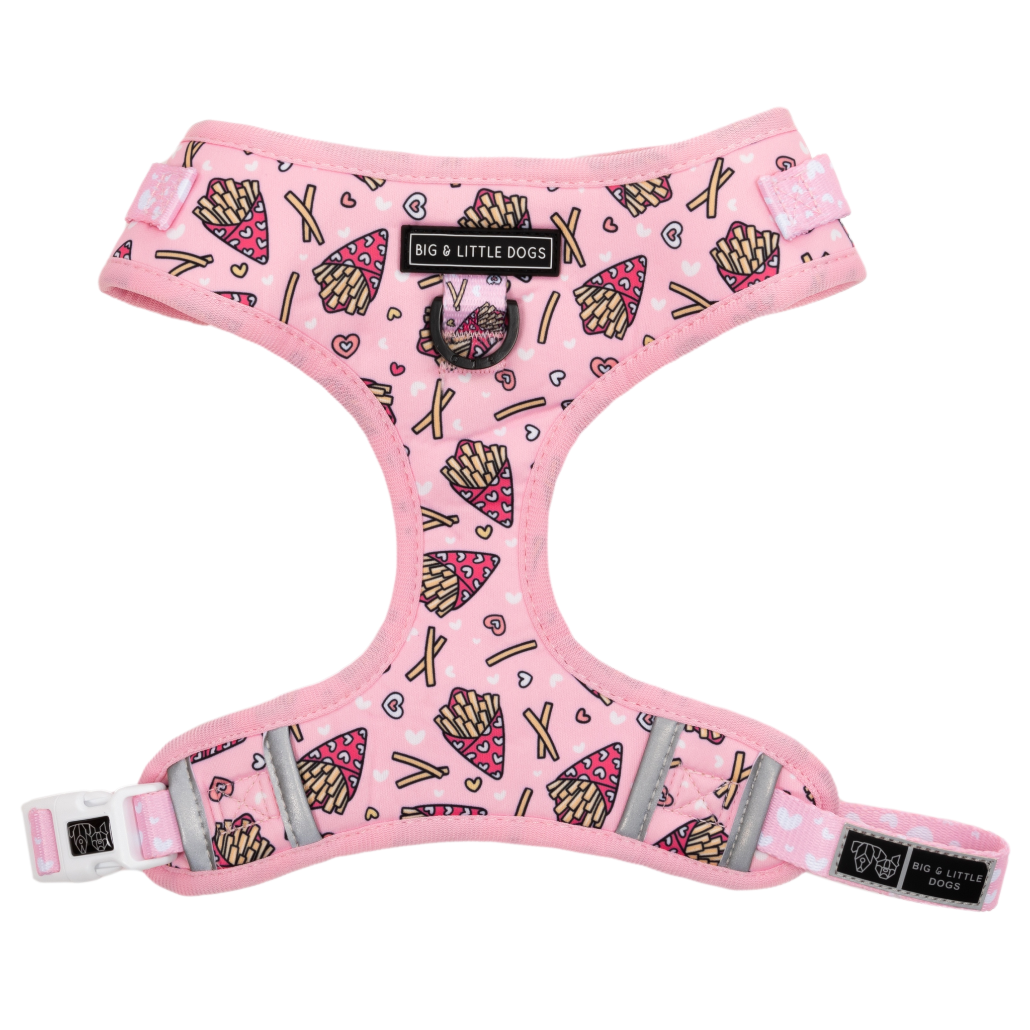 Adjustable Dog Harness Fries Before Guys Hot Chips Pink