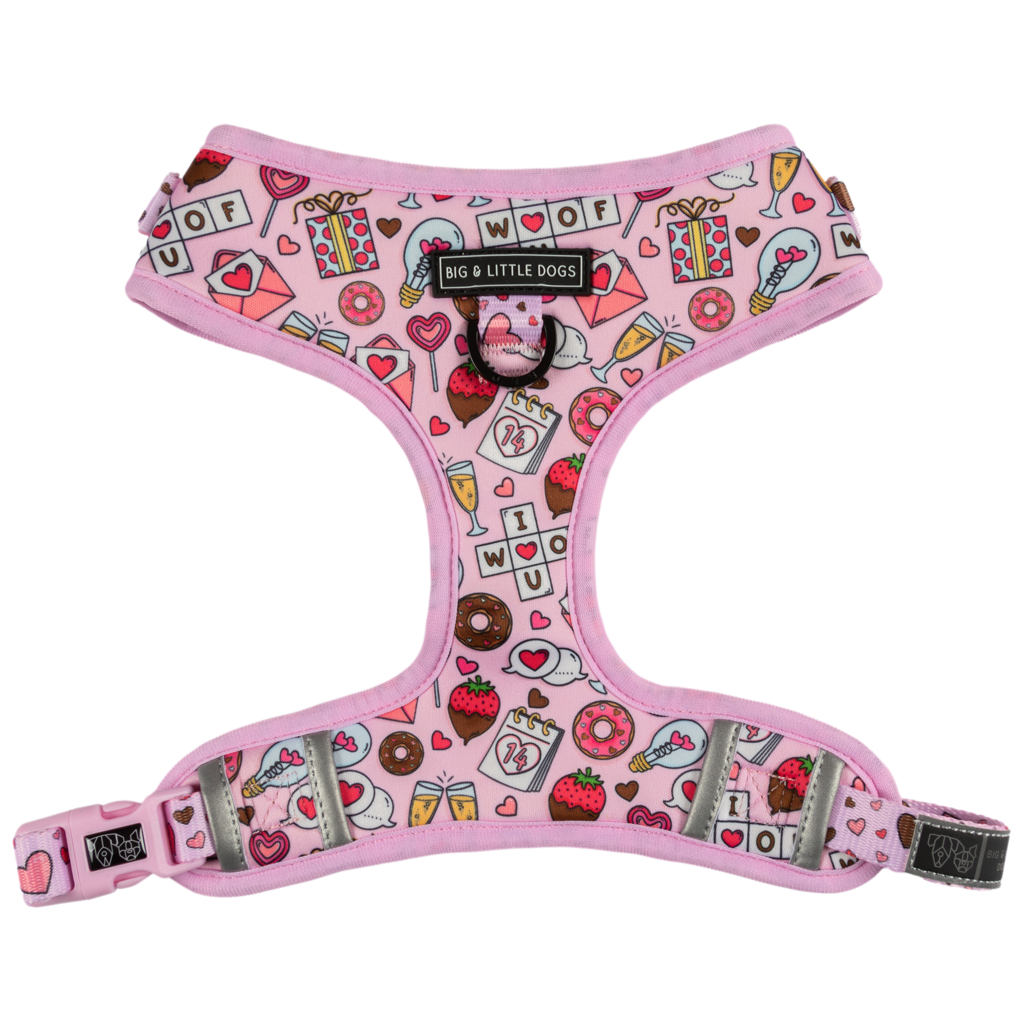 ADJUSTABLE DOG HARNESS: I Woof You {FINAL SALE}