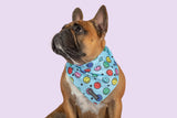 Dog Cooling Bandana Be Happy Smiley Faces Blue Colorful