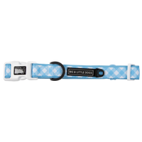 DOG COLLAR (+ BOW TIE option): Blueberry Gingham