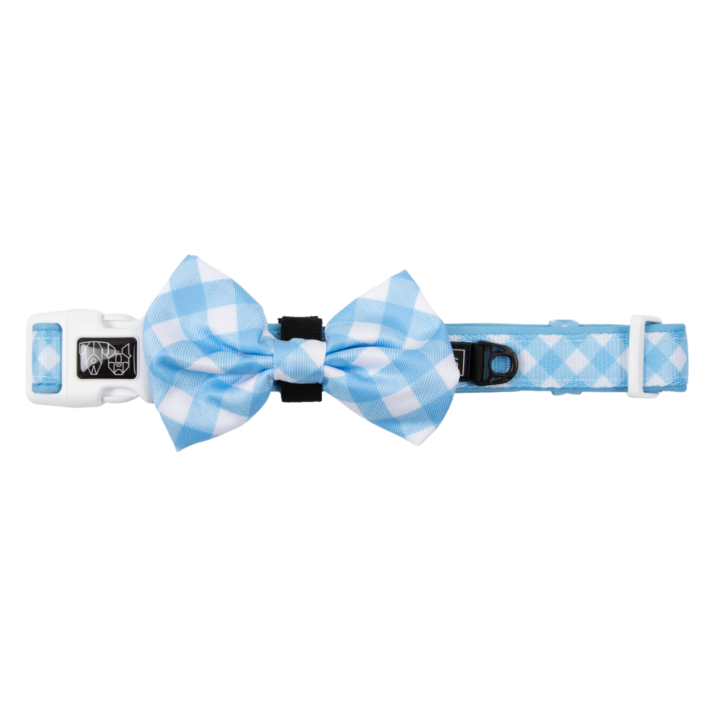 DOG COLLAR (+ BOW TIE option): Blueberry Gingham