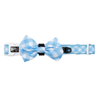 DOG COLLAR (+ BOW TIE option): Blueberry Gingham