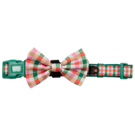 DOG COLLAR (+ BOW TIE option): Candy Lane Plaid