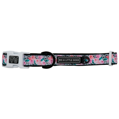 Dog Collar and Bow Tie Pretty as a Peony Flowers Leopard Print