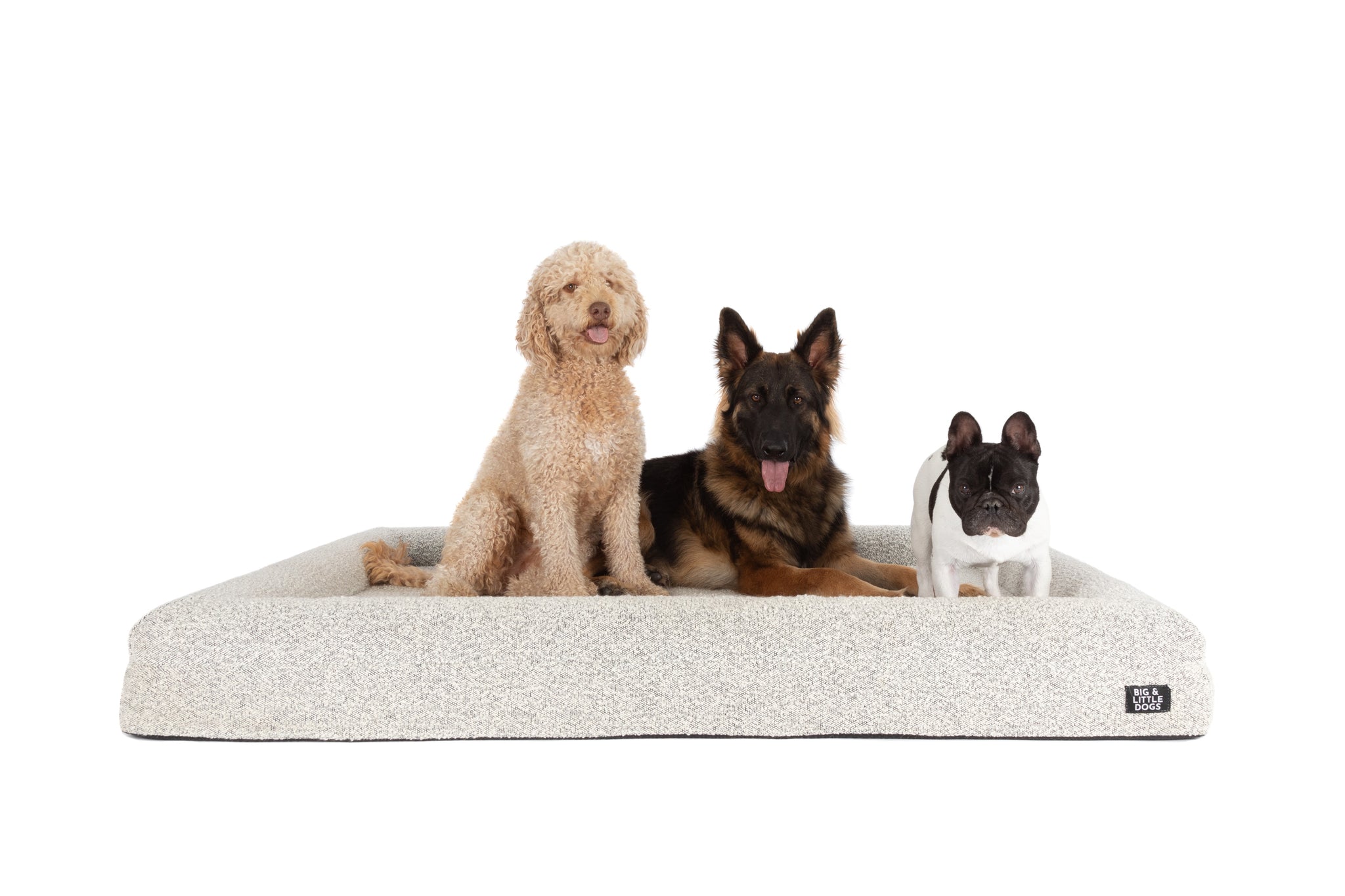 Dog Pet Bed Luxurious Boucle Cover Salt and Pepper