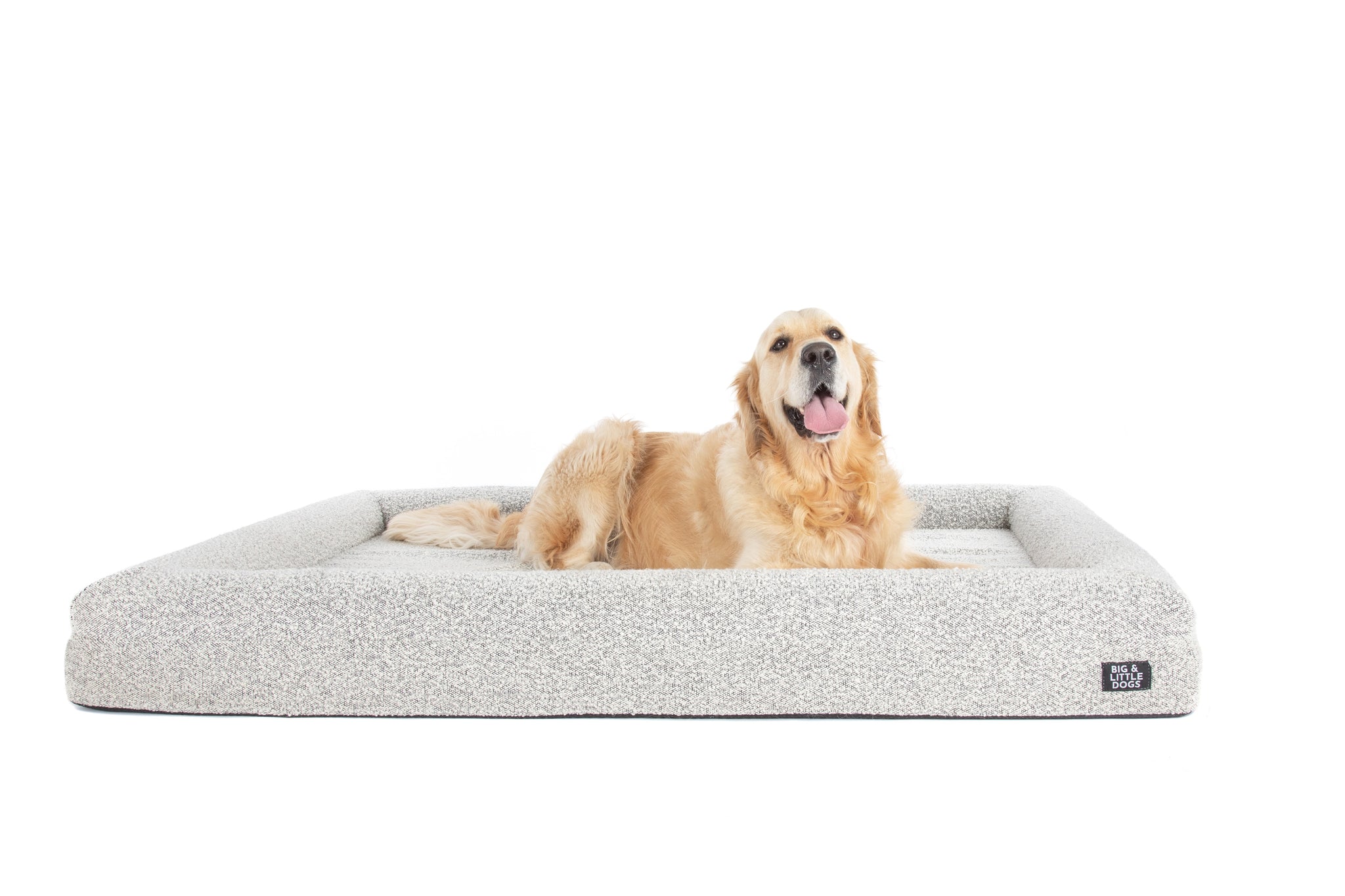 Dog Pet Bed Luxurious Boucle Cover Salt and Pepper