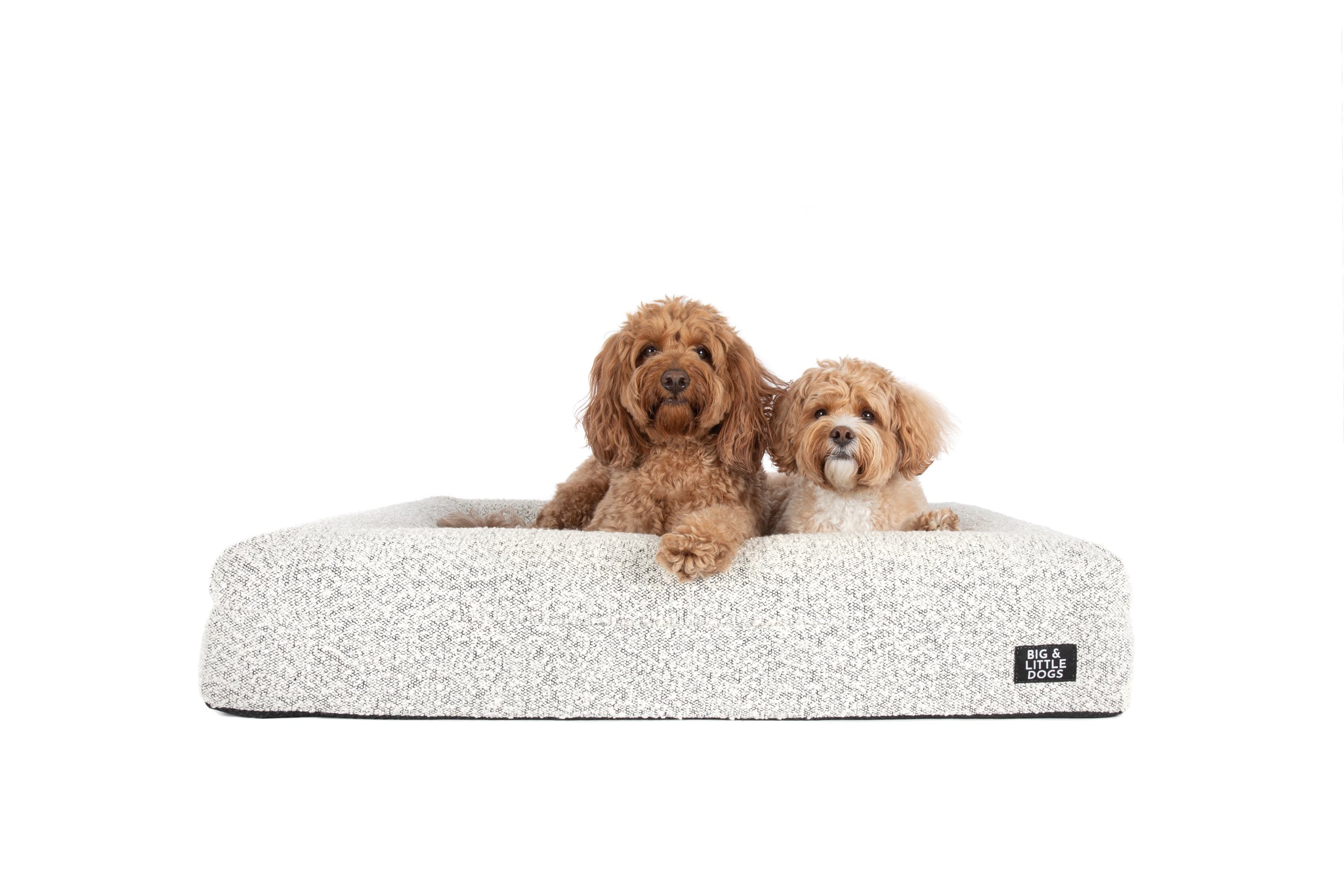 Dog Pet Bed Luxurious Boucle Cover Salt and Pepper