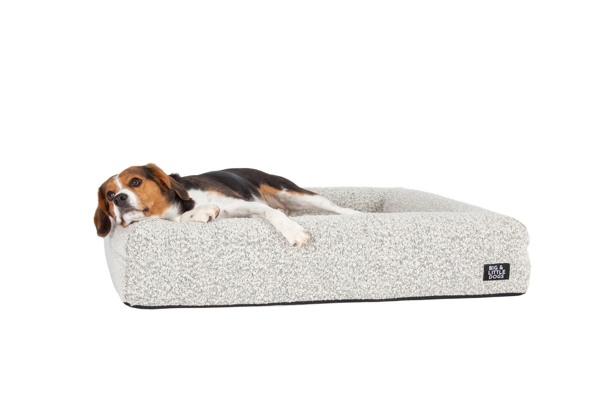 Dog Pet Bed Luxurious Boucle Cover Salt and Pepper