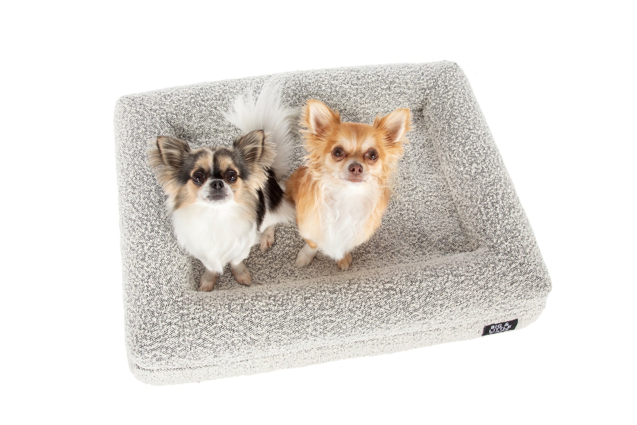 Dog Pet Bed Luxurious Boucle Cover Salt and Pepper