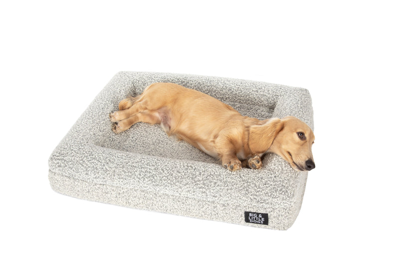Dog Pet Bed Luxurious Boucle Cover Salt and Pepper