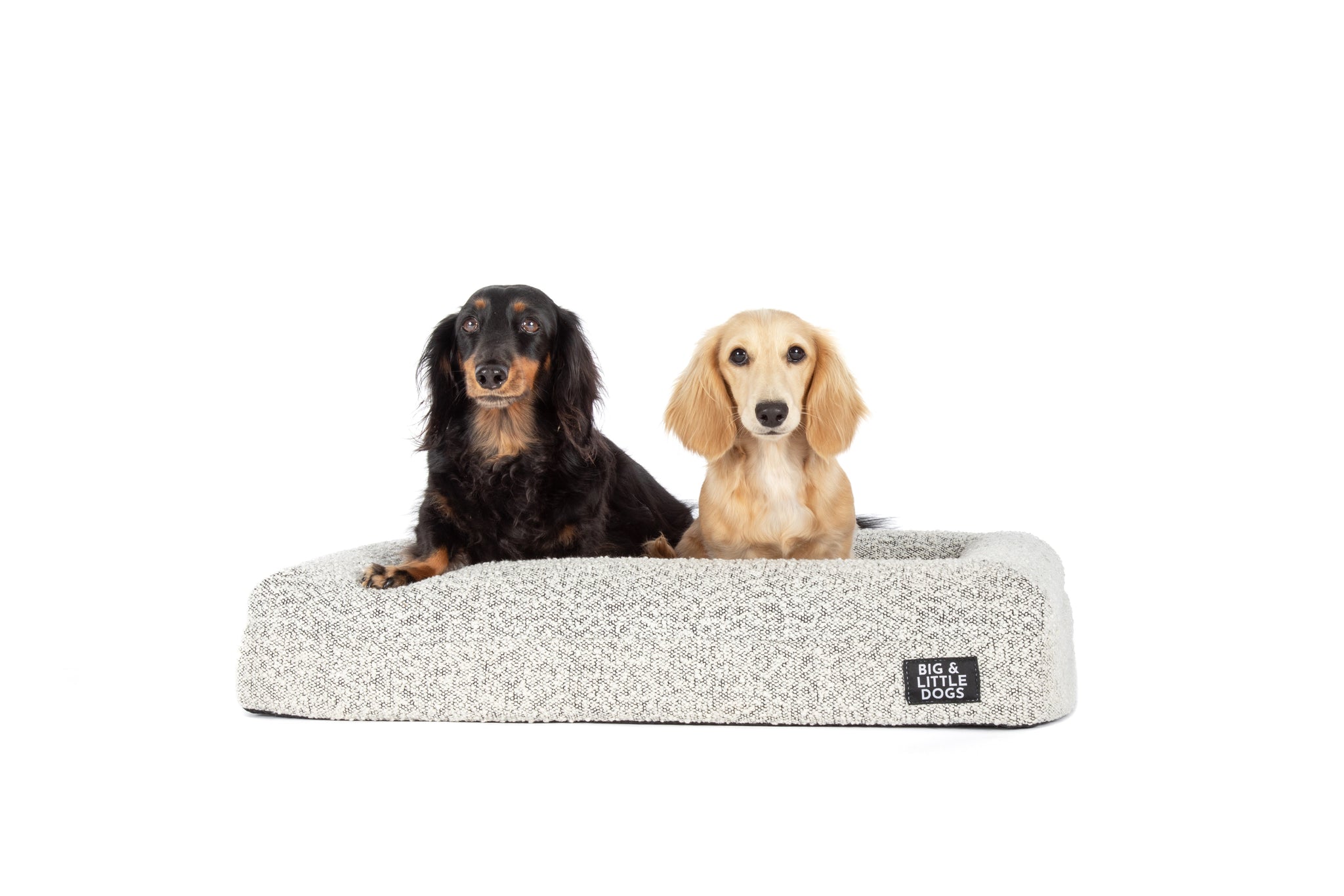 Dog Pet Bed Luxurious Boucle Cover Salt and Pepper