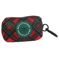 DOG POOP BAG HOLDER: Festive Tartan {FINAL SALE}