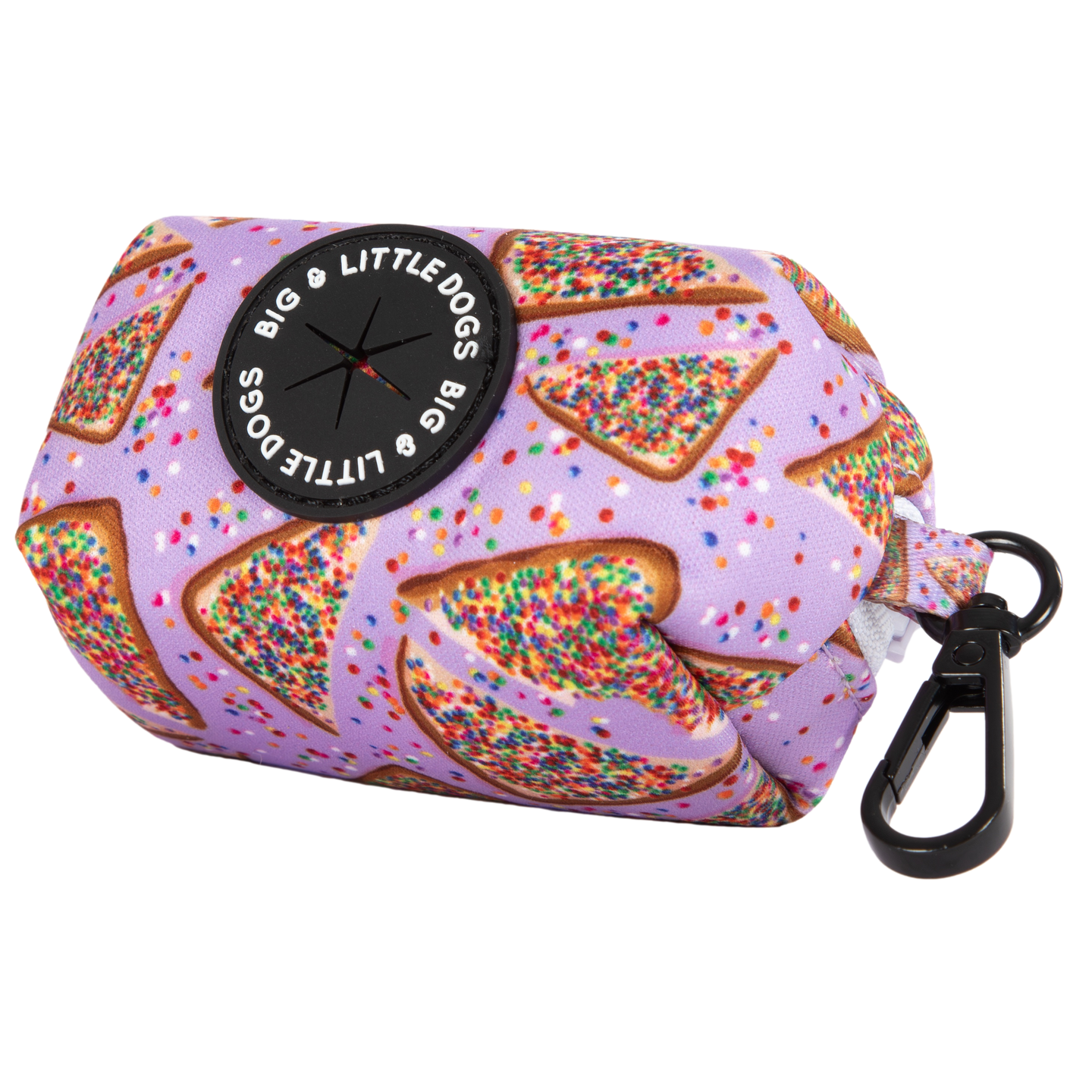 DOG POOP BAG HOLDER: Purple Fairy Bread