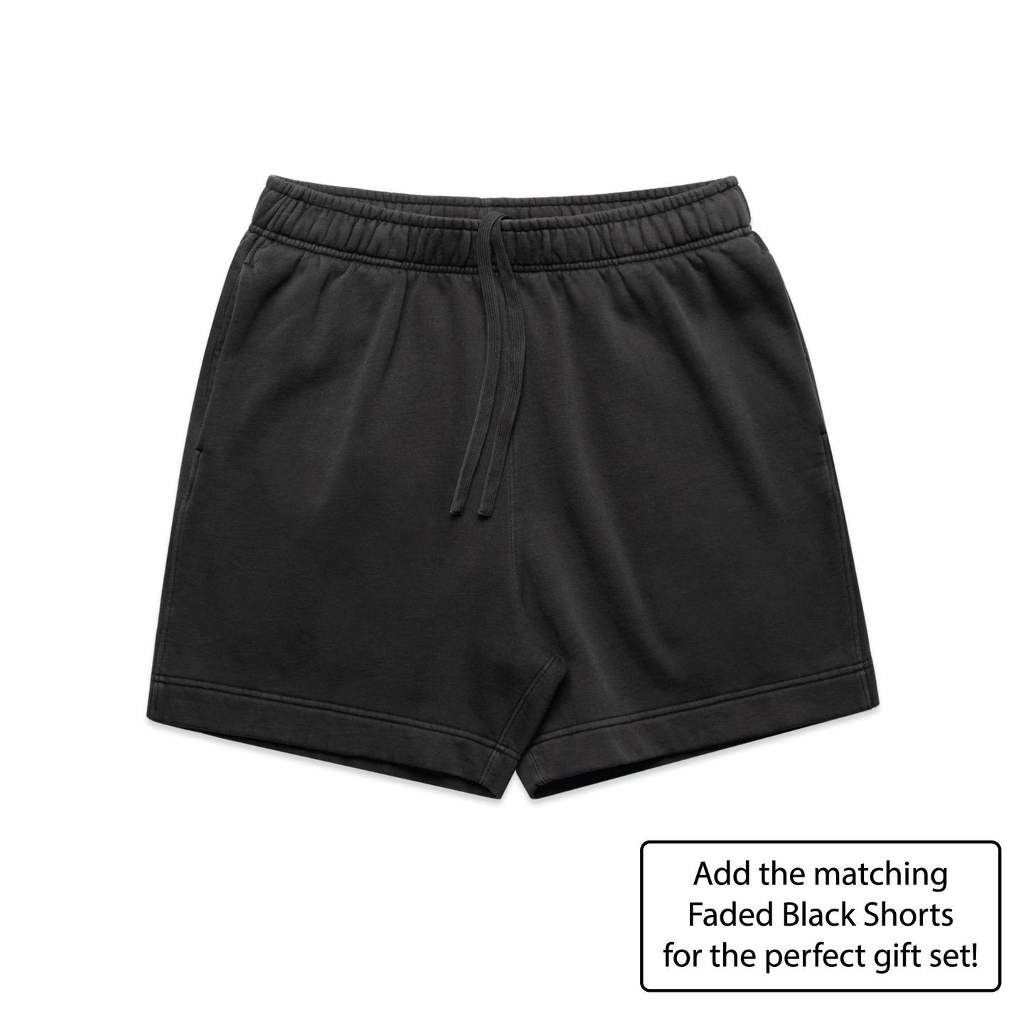 BLD LIFESTYLE CLUB TRACK SHORTS (Unisex Sizing): Faded Black